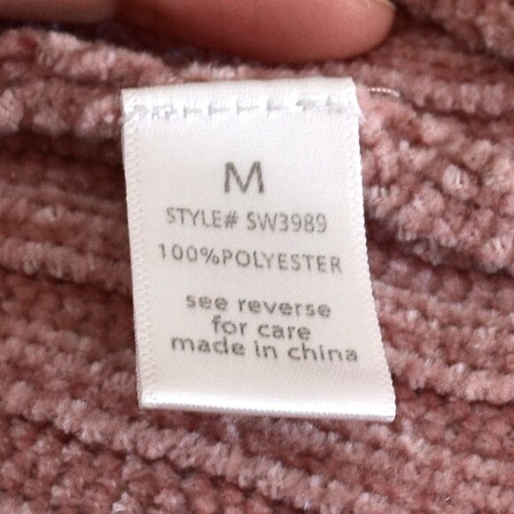 Dusty Rose Pink Chenille Cropped Sweater - Picture 6 of 6